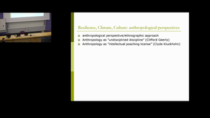 Resilience, Climate, Culture, Anthropological Perspectives